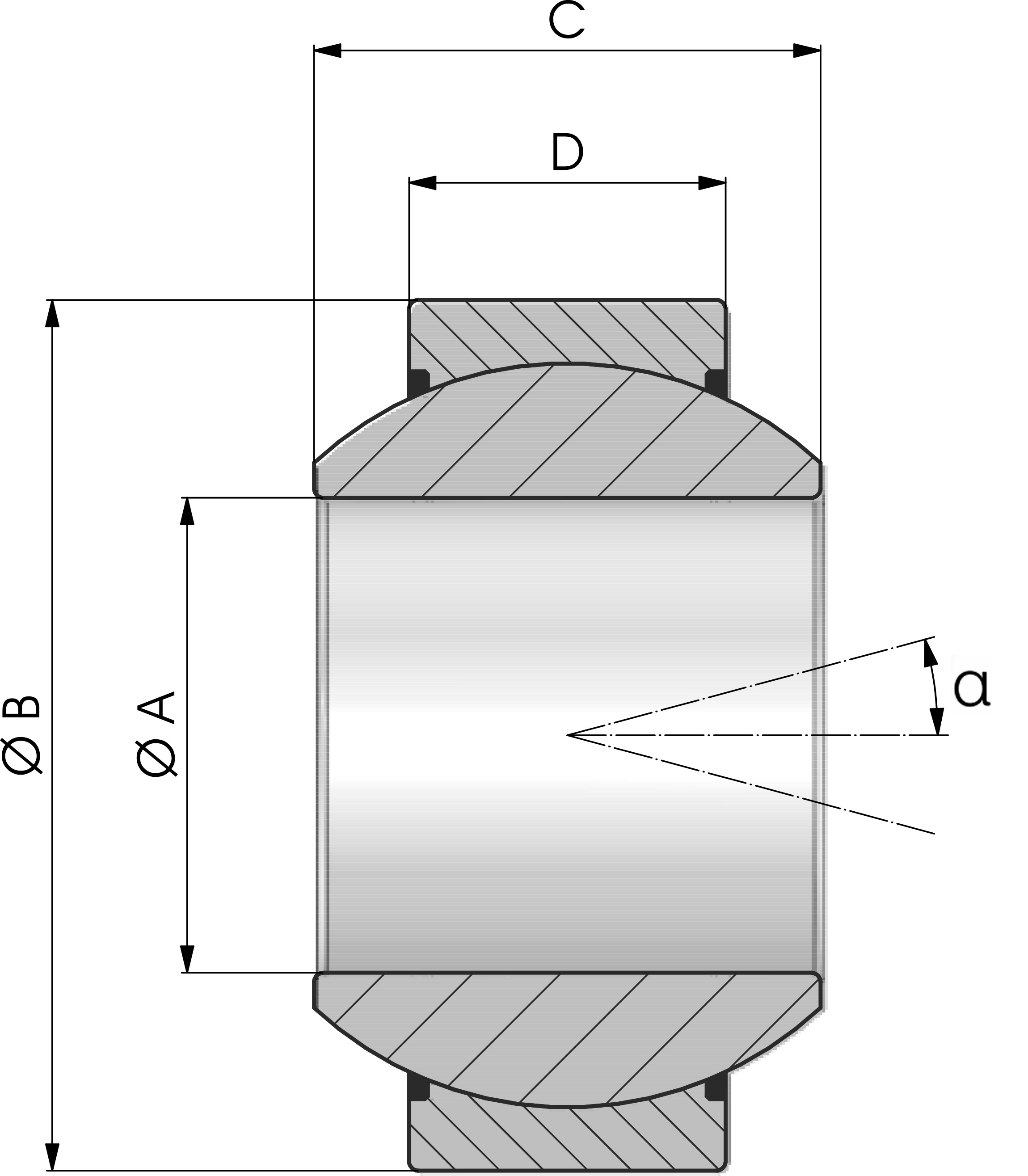 CABEZA DE RÓTULA ESFÉRICA RADIAL GE-FW-2RS